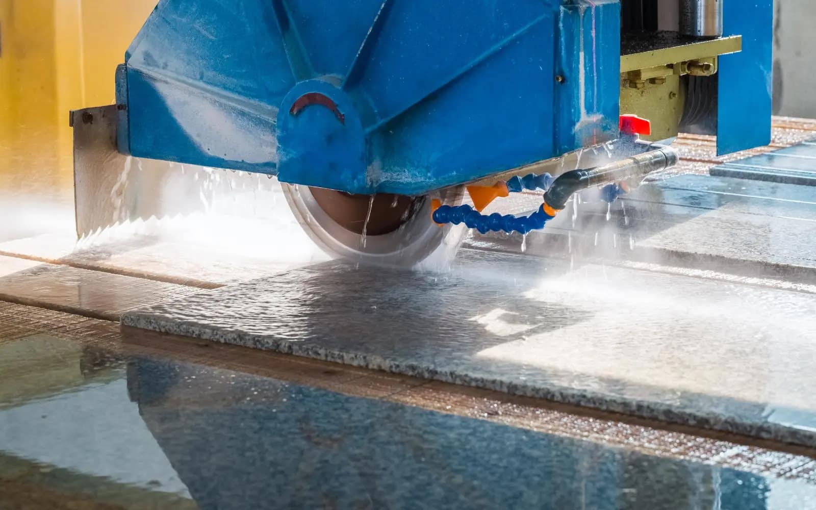 Cutting Granite In Workshop