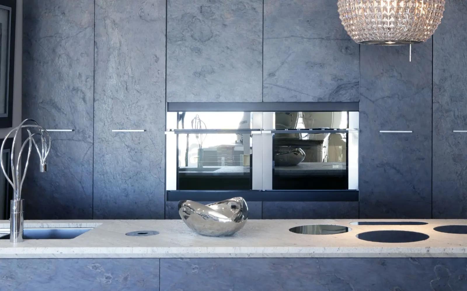 Stone Kitchen Worktop In Blue Kitchen